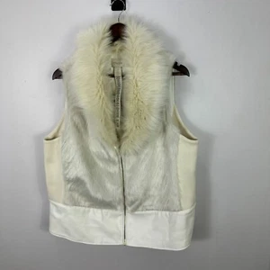 Chico’s Kunstfell Weste 3 XL Creme Mob Frau Quiet Luxus Old Money Chic Edgy Boho - Bild 1 von 9