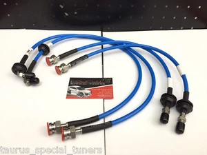 Kit 4 Tubi Freno Aeronautici Alfa Romeo 159 1750 2.4 3.2 JTDm Q4 QV Brembo BLU - Foto 1 di 1