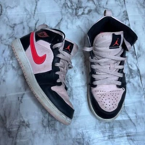 Jordan 1 MID Atmosphere scarpe sneakers rosa nero 2 anni retrò streetwear - Foto 1 di 7
