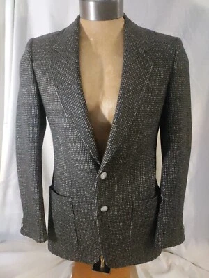 Abrigo deportivo Daniel Hechter negro y gris lana dos botones chaqueta 37R de colección como nuevo raro Foto 1 de 4