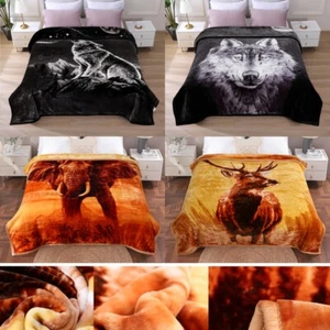Animal/Floral Design Thick Heavy Blanket Super Soft Warm Korean Mink Queen/King - Picture 1 of 118