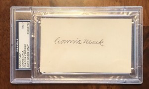 Connie Mack MINT Auto Signed Slabbed Index Card PSA