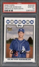 2008 Topps Update & Highlights #UH240 Clayton Kershaw RC Rookie PSA 10