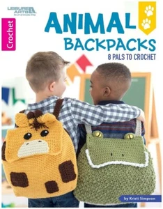 ANIMAL BACKPACKS ~ Crochet Pattern Book ~ Giraffe, Frog, Lion, Zebra, Panda + - Picture 1 of 8