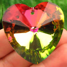 B67510 Faceted Rainbow Crystal Heart Pendant Bead 39x18mm