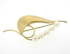 Brooch Pin Gold Filled 5 cultured pearls 5 mm