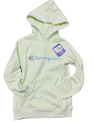 Champion Heritage Long Sleeve Hoodie Youth Size 8 Pullover Slash Pockets Green - Image 1 of 4