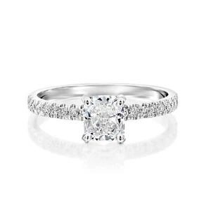 2 Carat Cushion Cut Lab Created Diamond Engagement Ring F/VS2 14K White Gold - Picture 1 of 3