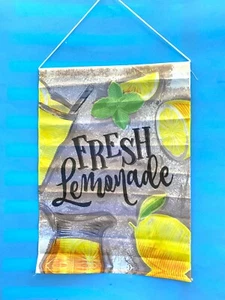 HOME YARD SPRING DECOR - HANGABLE PRINTED GARDEN FLAGS 12.5" X 18" LEMONADE NEW - Picture 1 of 2