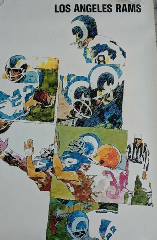 LOS ANGELES RAMS Original 1968 NFL 24x36 POSTER VERY RARE UNUSED NEW IN PLASTIC Cover