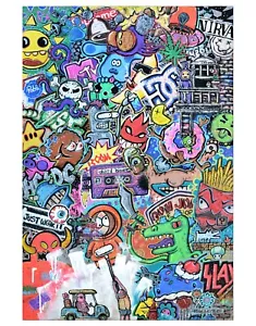 "YOU MISSED A SPOT" paper print, pop art graffiti tattoo skateboarding music - Picture 1 of 8