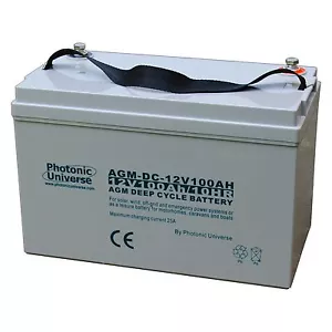 100Ah 12V Deep Cycle AGM Battery for Leisure, Solar, Wind and Off-grid 12 volt - Picture 1 of 1