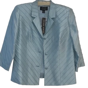 Spencer Jeremy Seidenjacke Blazer Oberteil Hellblau Diagonalnaht Damengröße 8 " - Bild 1 von 5
