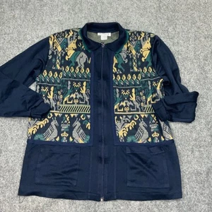 Rafael Sweater Mens Size S Blue Vintage Full Zip 90's Winter Eygptian Casual - Picture 1 of 9