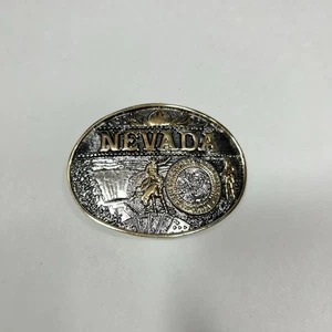 Hebilla de cinturón de colección Montana Silversmiths Nevada State Heritage Attitude plata dorada - Imagen 1 de 6