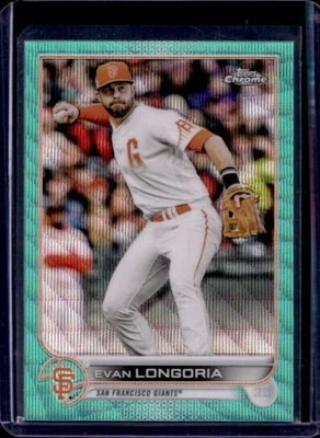 2022 Topps Chrome Evan Longoria Aqua Wave Refractor #93/199 Giants - Image 1 of 2