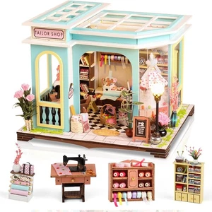 DIY Puppenhaus Miniatur Holzmöbel Kit mit LED Licht Blumenhaus - Bild 1 von 21