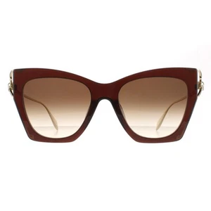 Alexander McQueen Sunglasses AM0375S 002 Brown Gold Brown Gradient - Picture 1 of 7