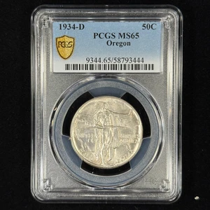 Medio dólar conmemorativo Oregon 1934-D 50C MS65 - PCGS escudo de oro - Imagen 1 de 5