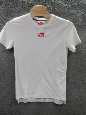 NUEVO CON ETIQUETAS PUMA Camiseta Piqué Cuello Redondo Blanca/Blanca Susurrante TL25280 Para Hombre Grande Foto 1 de 4