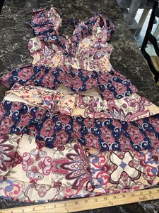 Caroline Constas 100% Cotton Dress Ruffles Layered Elastic Waist Miss Sz Tag M? - Picture 1 of 7