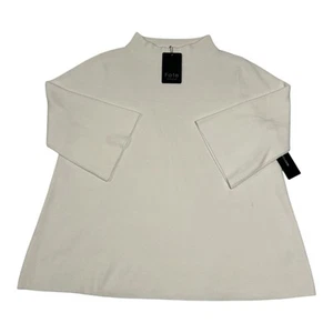 Fate Curve Women’s Sz 1X Cream 3/4 Sleeve Mock Neck Sweater Daily Look NWT - Picture 1 of 14