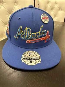 2023 Topps Lids x Mitchell & Ness Atlanta Braves Blue Hat Baseball Cap ALLE GRÖßEN - Bild 1 von 4