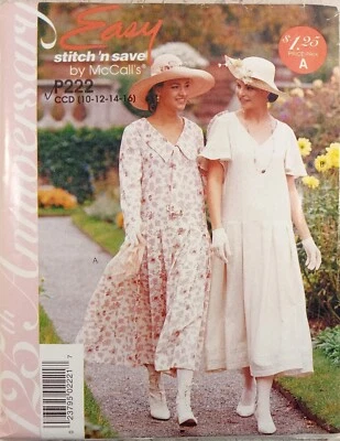 McCALLs P222 VTG 125th Anniv DRESS Drop waist Pleat Collar UNCUT Sz 10 12 14 16 - Image 1 of 4