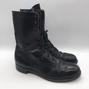 Vintage Addison Shoe Company schwarze Kampfstiefel Damengröße 10A Leder Schnürstiefel - Bild 1 von 11