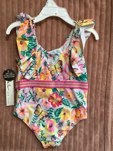 Nicole Miller New York Swimsuit Toddler Size 5 Hawaiian Floral One Piece - Picture 1 of 4