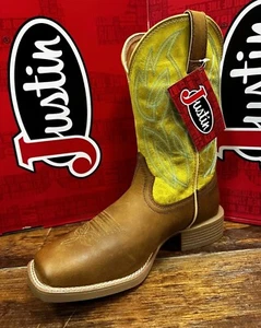 Justin Herren Canter Westernstiefel Breite Eckige Spitze -7515 Größe 8,5 D - Bild 1 von 6