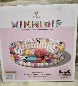 Minnidip "Stop &Smell The Rose" Luxe Inflatable Designer Adult Kiddie Pool - Picture 1 of 3
