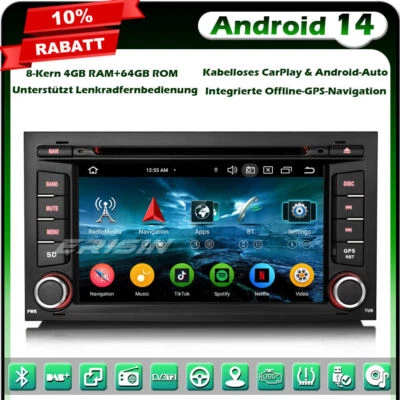 8-Kern 64GB Android 14 GPS Autoradio Navi für Seat Leon CarPlay DAB+ BT 5.0 OBD2 - Bild 1 von 4
