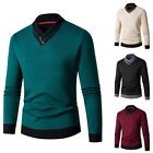 Hot Autumn Spring Men Sweater Jumpers Knitted Long Sleeve Slight Stretch