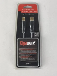 RadioShack Gigaware 3-Ft. Gold USB-A Male To USB-B Male Cable #26-712 260-0712 - Picture 1 of 2