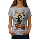 Wellcoda Smart Shiba Inu Hund Damen-T-Shirt, scharfes lässiges Design bedrucktes T-Shirt