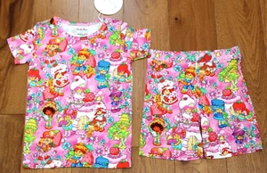 New STRAWBERRY SHORTCAKE PAJAMAS Girls 4 4T Bamboo Summer PJs Blueberry Lemon - Picture 1 of 2