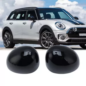 2x Door Wing Mirror Cover Cap Gloss Black For Mini F54 F55 F56 F57 F60 2014-2019 - Picture 1 of 9