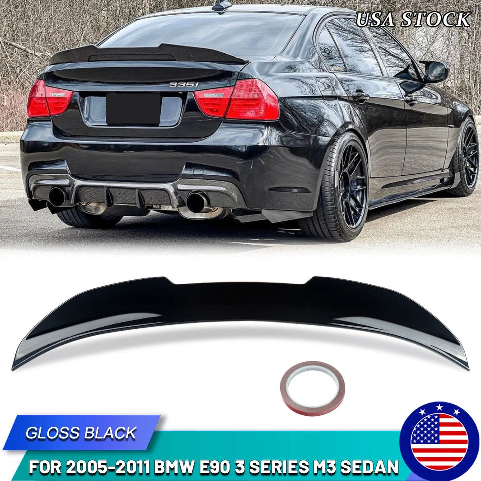 FOR 2005-2011 BMW E90 3 SERIES M3 SEDAN TRUNK SPOILER WING PSM STYLE GLOSS BLACK Foto 1 de 4