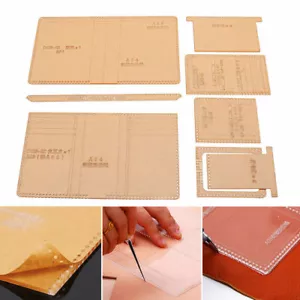 Acrylic Business Short Wallet Pattern Stencil Template Leather DIY Craft Tool - Picture 1 of 6
