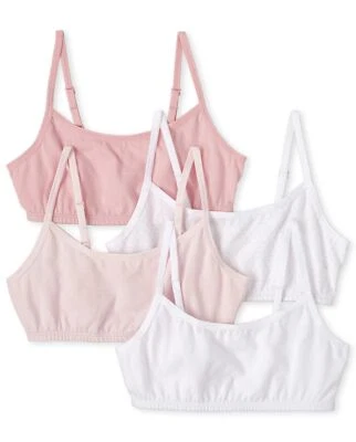 Bralette para niñas rosa/blanco - paquete de 4 pequeño Foto 1 de 3