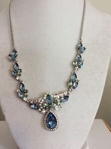 $125 Givenchy Chambers Blue Crystal Necklace Gv #123 GN