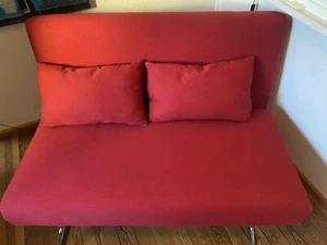 Fredriks Schlafsofa Couch Frizzo mit Webstoff in Rot 130x200cm - Bild 1 von 13