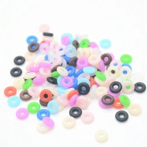 Mix Color Rubber O-Ring Clip Charms Safety Stopper Beads Fit Charm Bracelets K42 - Picture 1 of 24
