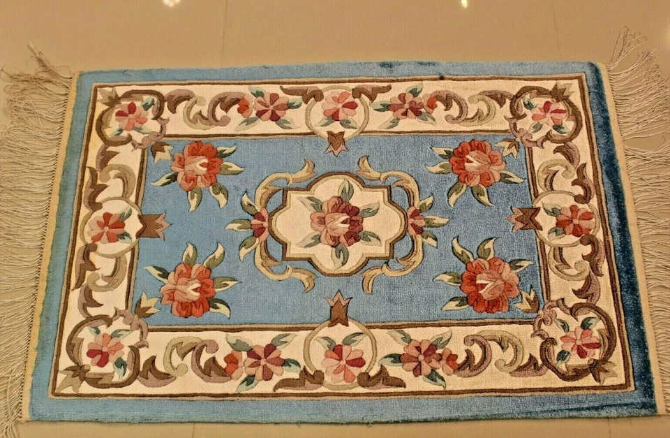 TOP SELLER! ALFOMBRA DE SEDA CHINA VINTAGE AUBUSSON 2'x3' ¡NUEVA! ¡GRAN OFERTA!! Foto 1 de 4