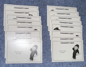 2013 Hasbro Monopoly Replacement Piece 16 Community Chest Cards - Picture 1 of 4