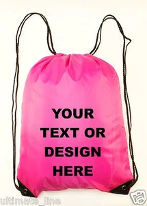 Personalised Pink Drawstring Bag Sack Gym PE Swim Gym  School Print - Picture 1 of 1