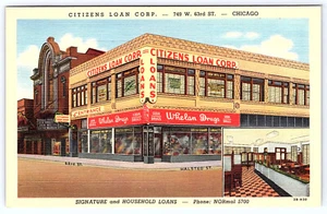 Citizens Loan Corp & Whelan Drugs Advertising Postcard Chicago ILLinois C452 - Picture 1 of 2
