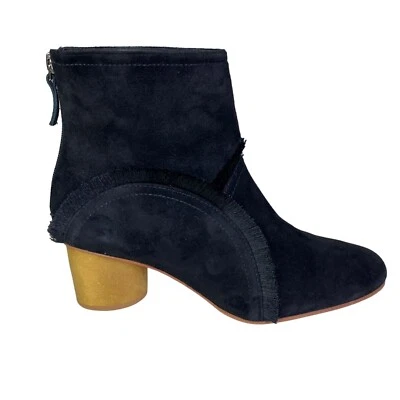 Bernardo Black Suede leather Ankle Boots With Fringe & 2.25" Block Heel womens 8 - Image 1 of 4