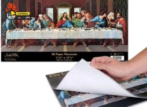 Last Supper Disposable Placemats Bulk Printed Paper Placemats for Dining Table o - Picture 1 of 12